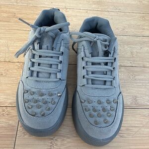 Gray Studded Unisex Sneakers